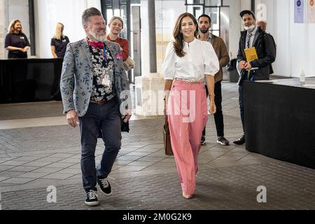 La princesse Marie et présidente de la fierté de Copenhague Lars Henriksen, alors qu'elle participe à la Conférence sur les droits de l'homme à Copenhague, qui a lieu dans le cadre de WorldPride et d'EuroGames à Copenhague. Mardi, 17 août 2021. (Photo: Mads Claus Rasmussen/Ritzau Scanpix) Banque D'Images