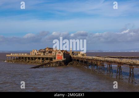 L'ancien quai de Birnbeck abandonné à Weston Super Mare, Somerset, Royaume-Uni, en octobre Banque D'Images