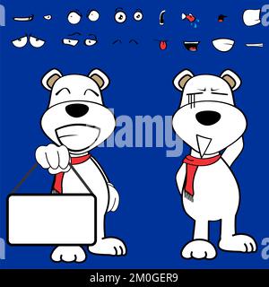 standing polar bear character cartoon kawaii expressions set in vector format Illustration de Vecteur