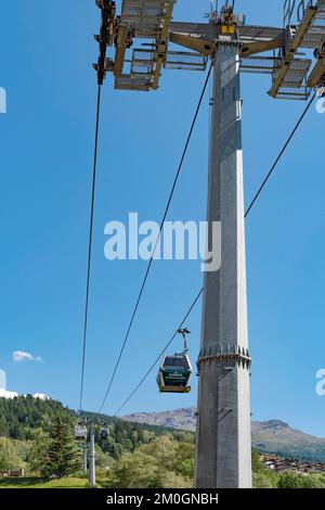piste de ski et télésiège, bormio, italie Banque D'Images