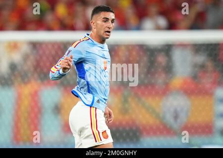 Doha, Qatar. 06th décembre 2022. Ferran Torres d'Espagne lors du match de la coupe du monde de la FIFA, Qatar 2022, Round of 16, entre le Maroc et l'Espagne a joué au stade de la ville d'éducation le 6 décembre 2022 à Doha, Qatar. (Photo de Bagu Blanco/Pressinphoto/Sipa USA) crédit: SIPA USA/Alay Live News Banque D'Images