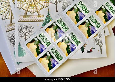 2nd timbres de Noël de classe Royaume-Uni Banque D'Images