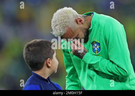 5th décembre 2022 ; Stade 974, Ras Abu Aboud, Doha, Qatar : finale de la coupe du monde de la FIFA 16 ronde, Brésil contre Corée du Sud : Neymar du Brésil Banque D'Images