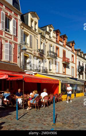 France, Calvados, pays d'Auge, Côte fleurie, Villers-sur-Mer, jour du marché Banque D'Images