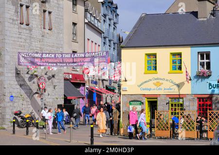 Irlande, province du Connacht, Galway, quartier latin, Quay Street, entrée de la zone piétonne Banque D'Images