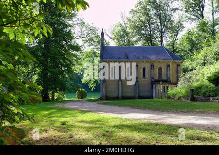 France, Meuse, Euville, Chapelle de G?vaux, l'actuelle chapelle néo-gothique a été reconstruite sur le site de la précédente et inaugurée en 1891 Banque D'Images