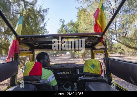 Sénégal, quartier de Dakar, lac rose, excursion en 4x4 sur l'ancienne route du rallye Paris-Dakar Banque D'Images