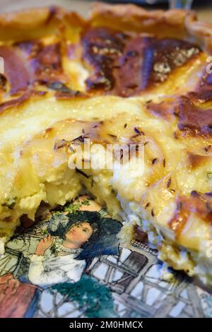 France, Bas-Rhin (67), Strasbourg, Munster et cumin quiche Banque D'Images