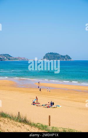 Espagne, province de Gipuzkoa, Zarautz, scène sur le Camino del Norte, chemin de pèlerinage espagnol à Saint-Jacques-de-Compostelle, site classé au patrimoine mondial de l'UNESCO Banque D'Images