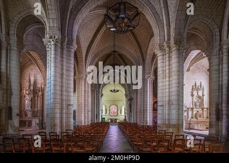 France, Vienne, Chatellerault, scène sur la via Turonensis ou Tours Way, l'une des voies principales vers Saint Jacques de Compostelle, église Saint-Jacques Banque D'Images