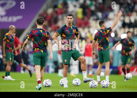 Lusail, Doha, Qatar, Qatar. 6th décembre 2022. DOHA, QATAR - DÉCEMBRE 6 : le joueur du Portugal Cristiano Ronaldo se réchauffe avant la coupe du monde de la FIFA Qatar 2022 Round of 16 match entre le Portugal et la Suisse au stade Lusail sur 6 décembre 2022 à Lusail, Qatar. (Credit image: © Florencia Tan Jun/PX Imagens via ZUMA Press Wire) Banque D'Images