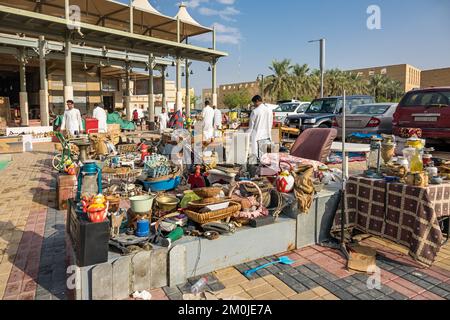 Marché aux puces en plein air à Riyadh, Arabie Saoudite. Banque D'Images