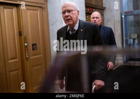 Washington, États-Unis. 06th décembre 2022. Le sénateur Patrick Leahy (D-VT) arrive aux États-Unis Capitole, à Washington, DC, le mardi, 6 décembre, 2022. (Graeme Sloan/Sipa USA) Credit: SIPA USA/Alay Live News Banque D'Images