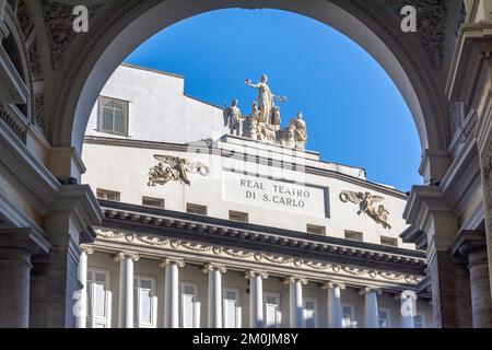 Théâtre San Carlo (Teatro di San Carlo), via San Carlo, ville de Naples (Naples), région Campanie, Italie Banque D'Images