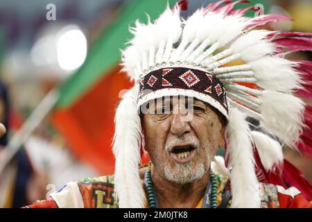 AL DAAYEN - supporter du Portugal lors de la coupe du monde de la FIFA, Qatar 2022 tour de 16 match entre le Portugal et la Suisse au stade Lusail sur 6 décembre 2022 à Al Daayen, Qatar. AP | hauteur néerlandaise | MAURICE DE PIERRE Banque D'Images