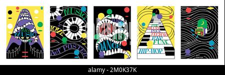 Ensemble d'affiches abstraites pour le festival de musique Illustration de Vecteur