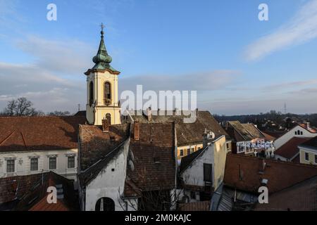 Szentendre, vue panoramique depuis le Templum ter. Hongrie Banque D'Images