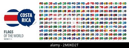 Ensemble d'icônes vectorielles avec drapeaux de pays Illustration de Vecteur
