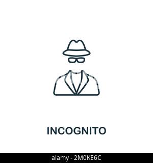 Icône Incognito. Icône Cyber Security monochrome simple pour les modèles, la conception Web et les infographies Illustration de Vecteur