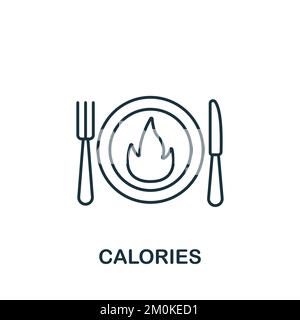 Icône calories. Monochrome simple Detox Diet icône pour modèles, web design et infographies Illustration de Vecteur