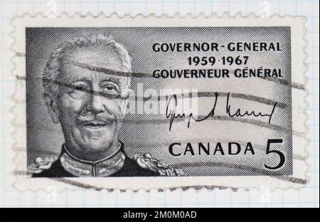 Photo d'un timbre-poste du Canada Gouverneur général George Philias Vanier 1888-1967 commémoration 1967 Banque D'Images
