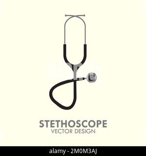 Stéthoscope isolé plat icône logo Illustration vectorielle Illustration de Vecteur