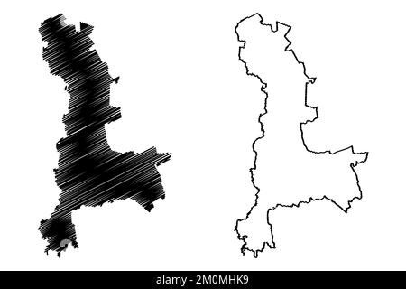 Abasolo (État libre et souverain de Guanajuato, Mexique, États-Unis mexicains) carte illustration vectorielle, scribble croquis carte d'Abasolo Illustration de Vecteur