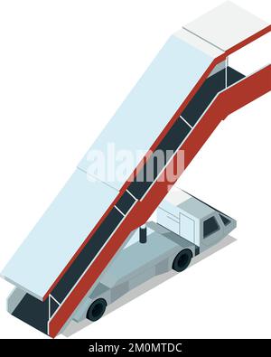Icône pas d'avion. Escalier à réaction isométrique Illustration de Vecteur