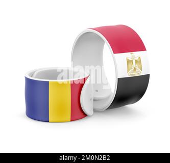 Drapeau national de l'Égypte pour l'amitié sur le bracelet Banque D'Images