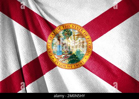 Illustration de l'état de Floride sur la surface de la serviette avec, symbole du pays Banque D'Images