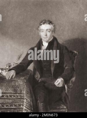 Thomas Chalmers, 1780 à 1847. Mathématicien écossais, économiste politique et dirigeant de l'Église libre d'Écosse. D'un imprimé de William Ward après la peinture d'Andrew Geddes, Banque D'Images