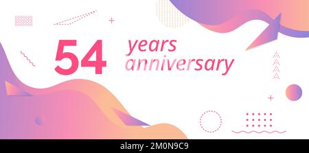 logo anniversaire 54th, fête d'anniversaire. Illustration de Vecteur
