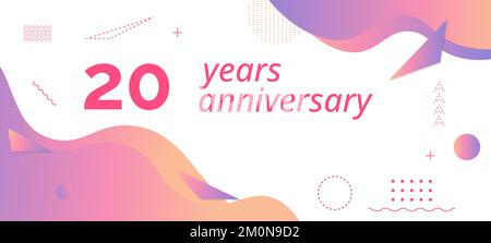 logo anniversaire 20th, fête d'anniversaire. Illustration de Vecteur