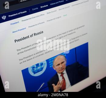 Vue du site Web du Président de la Russie Banque D'Images