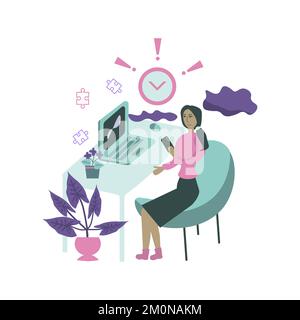 Illustration du vecteur de procrastination ou de gestion du temps Illustration de Vecteur