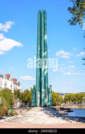Vue générale du mémorial des 50 otages de Nantes, France. Banque D'Images