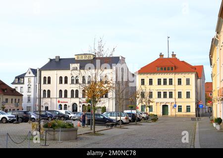 23 octobre 2022 - Dippoldiswalde en Allemagne: Vieille ville rénovée avec amour d'une petite ville d'Allemagne de l'est Banque D'Images