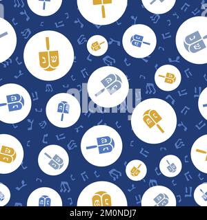 Bleu Hanukkah Dreidels vecteur répétition motif dessin d'arrière-plan Illustration de Vecteur