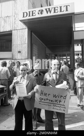 Grève de l'IG Druck und Papier au journal Die Welt le 28.04.1976 à Essen, Allemagne, Europe Banque D'Images