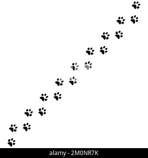 Icône de vecteur d'impression Paw isolée sur fond blanc Illustration de Vecteur