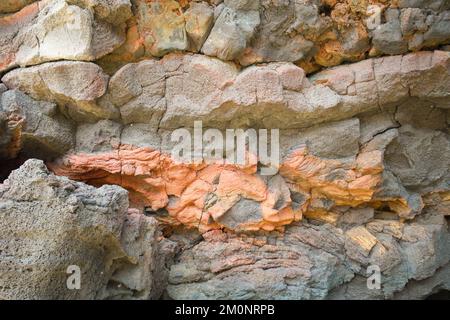 Détail des formes et des couleurs des roches de lave de Lanzarote Banque D'Images