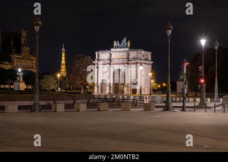 L'Arc de Triomphe du carrousel situé sur la place du carrousel, Paris, France Banque D'Images