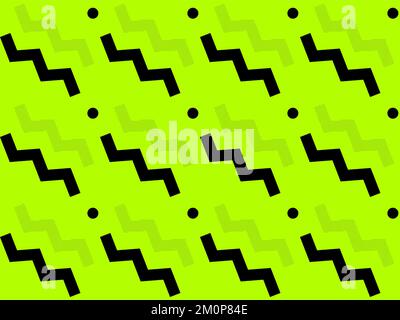 Motif vectoriel abstrait sans couture en géométrie simple, noir sur vert avec remplissage demi-ton Illustration de Vecteur