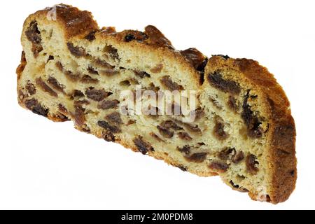 Bremer Klaben, un type de Stollen de Bremen, Allemagne, isolé sur fond blanc Banque D'Images