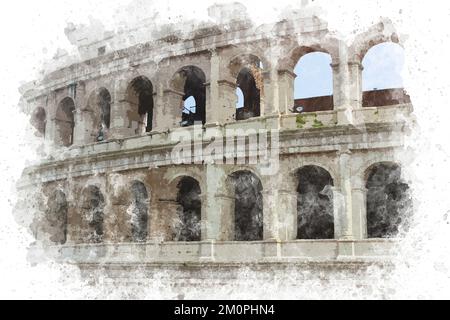 Tableau Sur Toile 'Le Colisée De Rome' 80x120 Cm - Décoration Murale Moderne