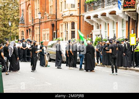 Manifestation musulmane à l'ambassade de Londres Banque D'Images