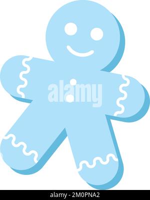 Icône d'esquisse de cookie de pain d'épice de couleur isolée Vector Illustration de Vecteur