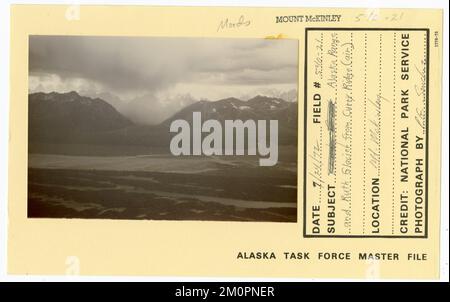 Alaska Range et Ruth Glacier de Curry Ridge (air). Photographies du Groupe de travail de l'Alaska Banque D'Images