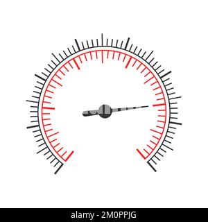 Échelle de mesure avec deux graphiques de roaund et une flèche. Modèle de manomètre, manomètre, compteur de vitesse, baromètre, modèle d'interface d'outil de compas isolé sur fond blanc. Illustration vectorielle Illustration de Vecteur