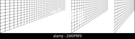 Ensemble de surfaces de grille plates. Plan vertical du rectangle dans une perspective différente. Collection d'éléments de conception différents angles. Vecteur Illustration de Vecteur